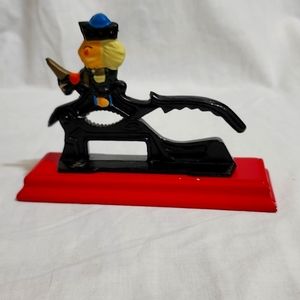 Vintage Cast Iron  Paul revere Nutcracker  Wooden Base  Hand Painted